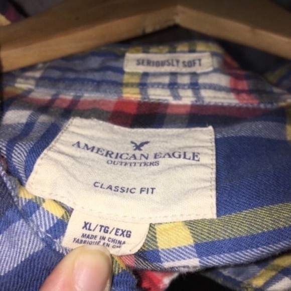 American Eagle Classic Fit Plaid Button Down - Picture 6 of 6